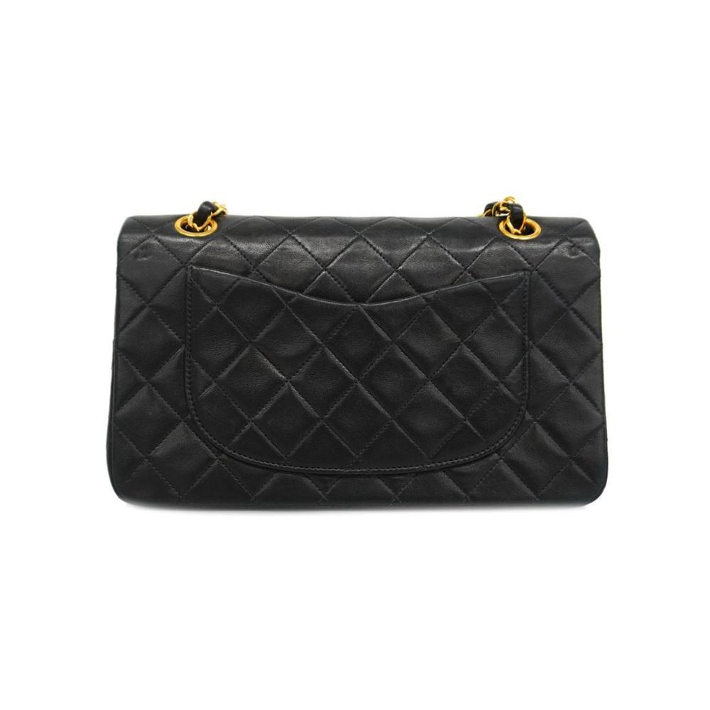 Chanel Shoulder Bag Matelasse W Flap Chain Lambskin Black Gold Hardware Women's - Picture 13 of 13